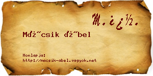 Mácsik Ábel névjegykártya